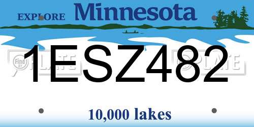 1ESZ482 Minnesota License Plate