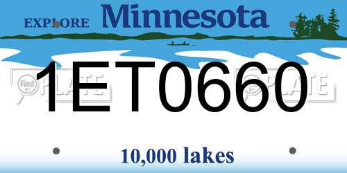 1ET0660 Minnesota License Plate