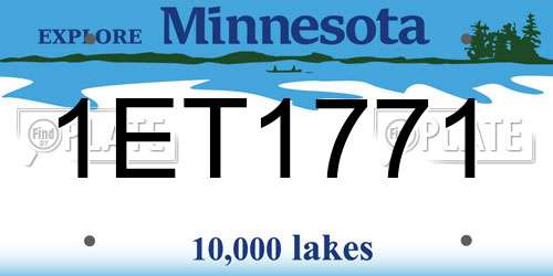 1ET1771 Minnesota License Plate