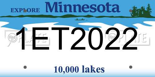 1ET2022 Minnesota License Plate