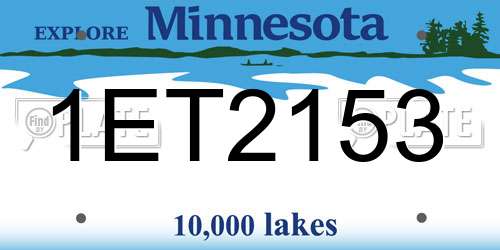 1ET2153 Minnesota License Plate