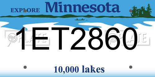 1ET2860 Minnesota License Plate