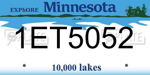 1ET5052 Minnesota License Plate