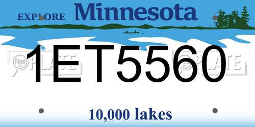 1ET5560 Minnesota License Plate