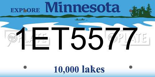 1ET5577 Minnesota License Plate