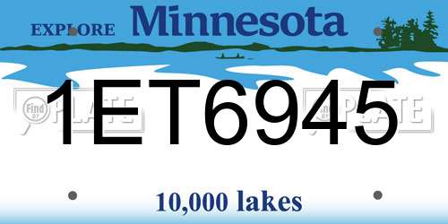 1ET6945 Minnesota License Plate