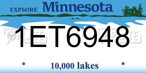 1ET6948 Minnesota License Plate