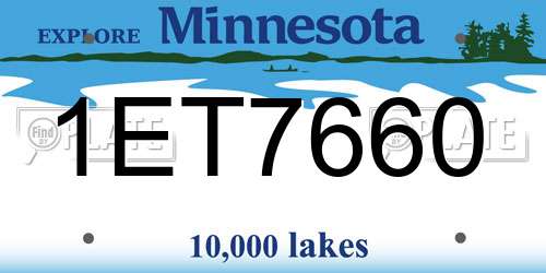 1ET7660 Minnesota License Plate