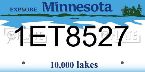 1ET8527 Minnesota License Plate