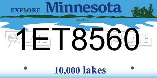1ET8560 Minnesota License Plate