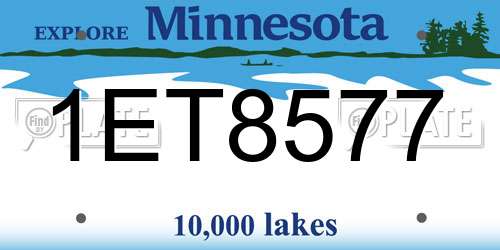 1ET8577 Minnesota License Plate