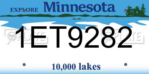1ET9282 Minnesota License Plate