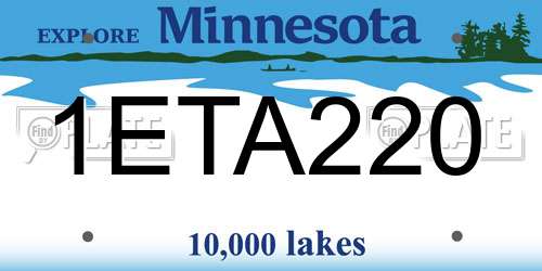 1ETA220 Minnesota License Plate