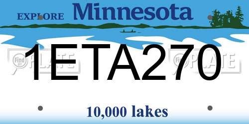 1ETA270 Minnesota License Plate