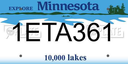1ETA361 Minnesota License Plate