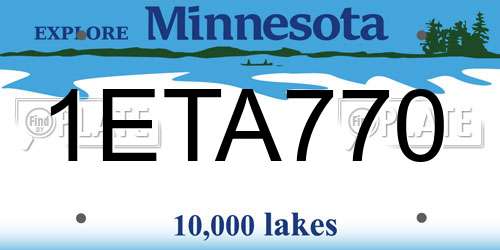 1ETA770 Minnesota License Plate