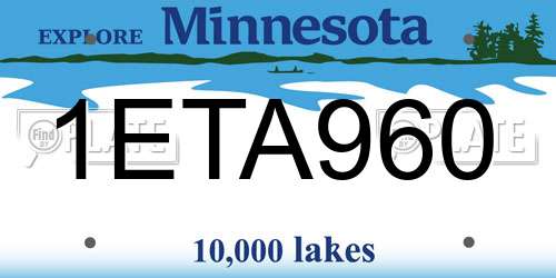 1ETA960 Minnesota License Plate