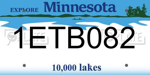 1ETB082 Minnesota License Plate