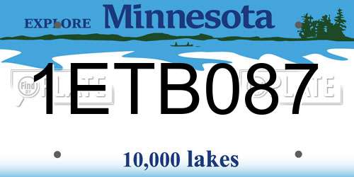 1ETB087 Minnesota License Plate