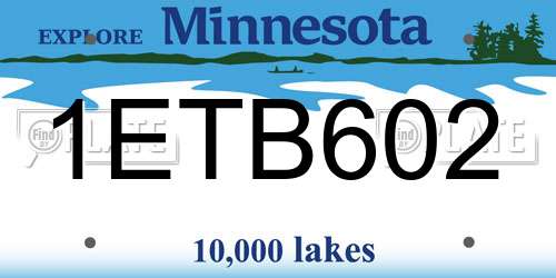 1ETB602 Minnesota License Plate