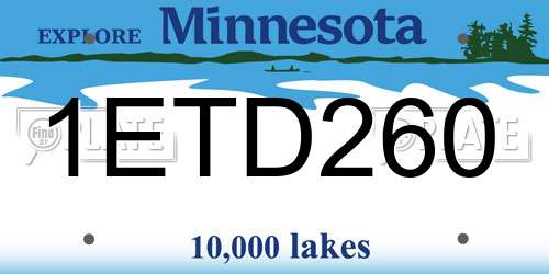 1ETD260 Minnesota License Plate