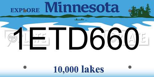 1ETD660 Minnesota License Plate