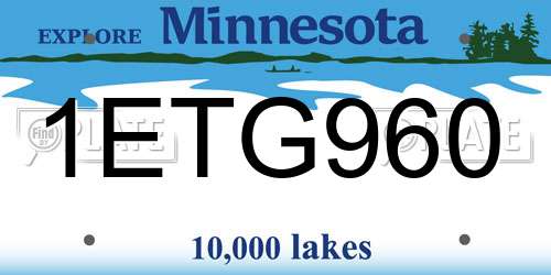 1ETG960 Minnesota License Plate
