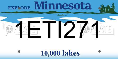 1ETI271 Minnesota License Plate