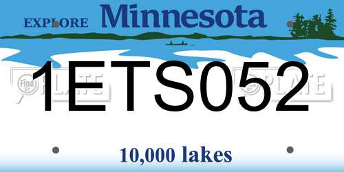 1ETS052 Minnesota License Plate