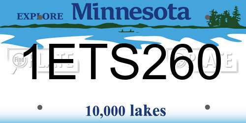 1ETS260 Minnesota License Plate
