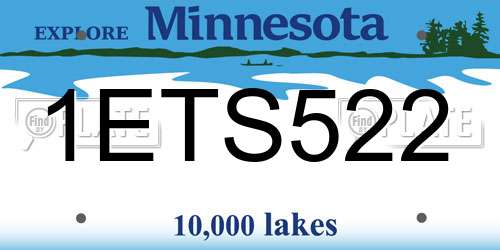 1ETS522 Minnesota License Plate