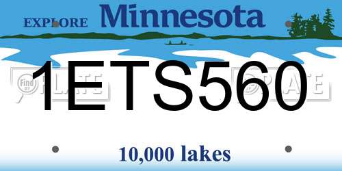 1ETS560 Minnesota License Plate