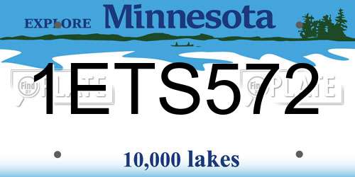 1ETS572 Minnesota License Plate