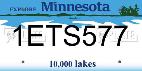 1ETS577 Minnesota License Plate