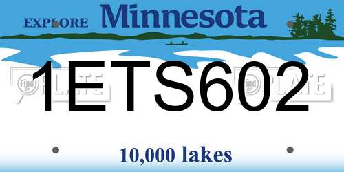 1ETS602 Minnesota License Plate