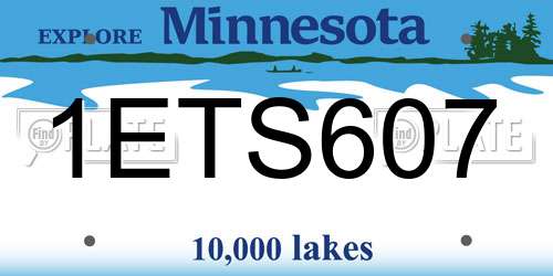 1ETS607 Minnesota License Plate