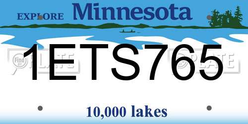 1ETS765 Minnesota License Plate