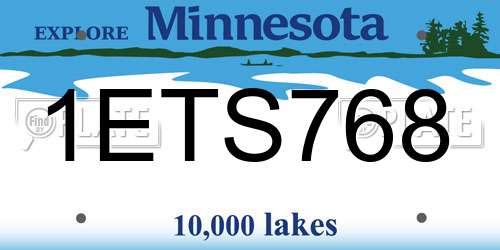 1ETS768 Minnesota License Plate