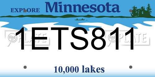 1ETS811 Minnesota License Plate