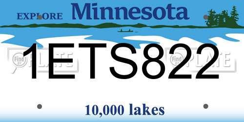 1ETS822 Minnesota License Plate