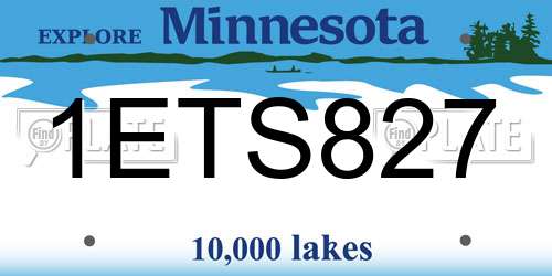 1ETS827 Minnesota License Plate