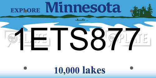 1ETS877 Minnesota License Plate