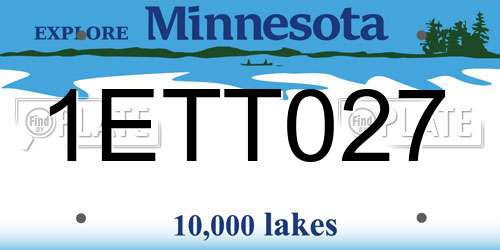1ETT027 Minnesota License Plate