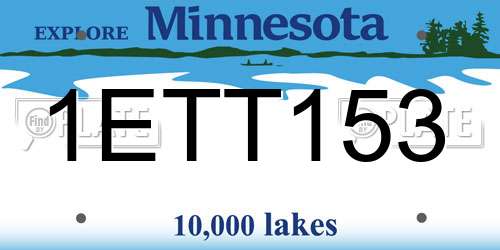 1ETT153 Minnesota License Plate