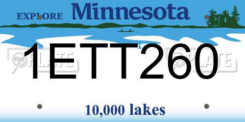 1ETT260 Minnesota License Plate