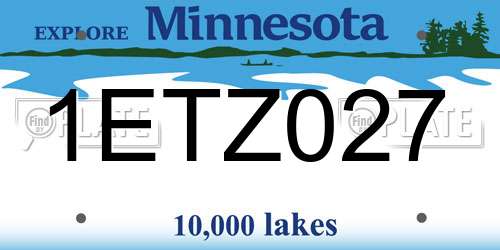 1ETZ027 Minnesota License Plate