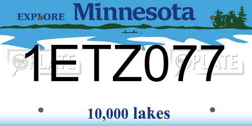 1ETZ077 Minnesota License Plate