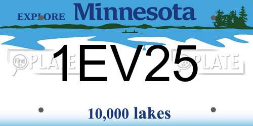 1EV25 Minnesota License Plate