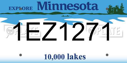 1EZ1271 Minnesota License Plate