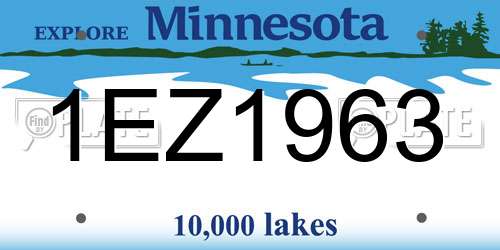 1EZ1963 Minnesota License Plate